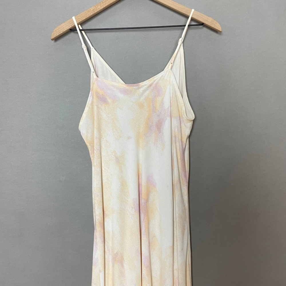 A New Day Slip Dress Pale Tie Dye Cream Purple Size Large Women Midi Side Slits - Picture 7 of 13